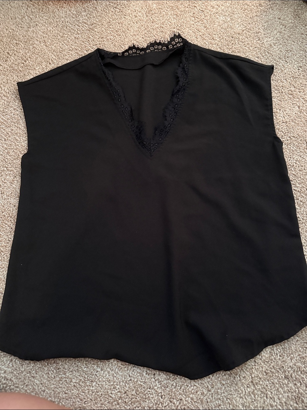 V neck lace blouse
